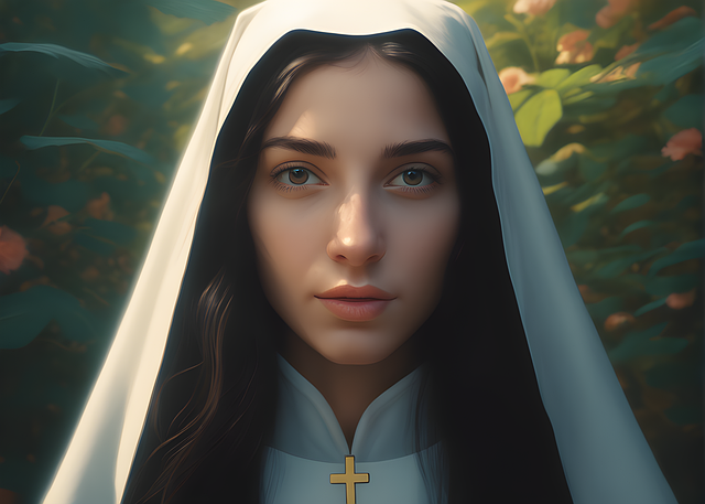 Free nun beautiful serene illustration