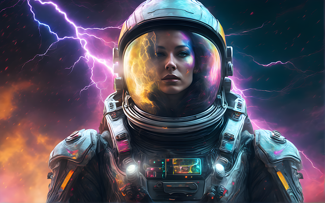 Free astronaut space galaxy illustration