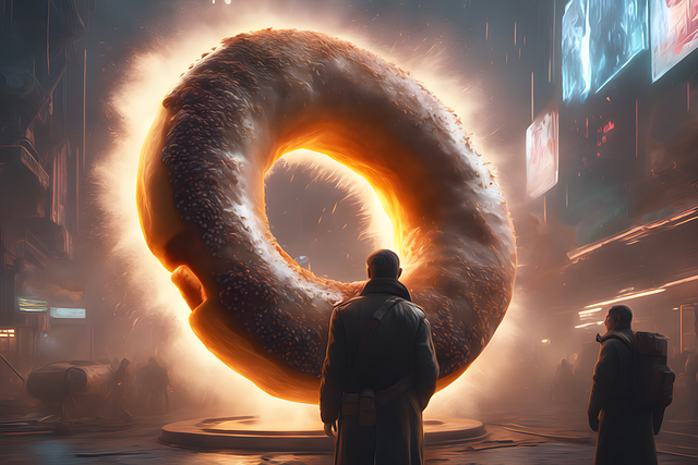 Free ai generated donut doughnut illustration