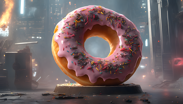 Free ai generated donut doughnut illustration