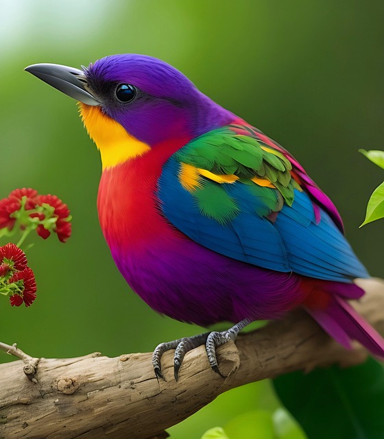 Ai Generado, Pájaro, Árbol, Bosque