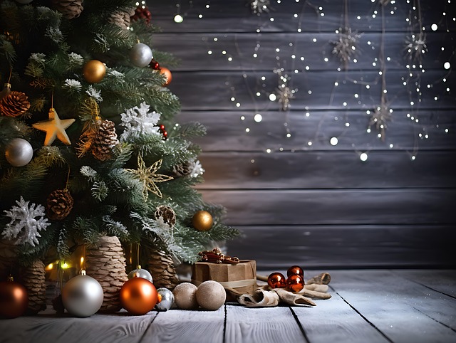 Tæt På Juletræ, Træplanker Baggrund