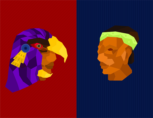 Aztec, Kriger, Illustration, Duo, Blå