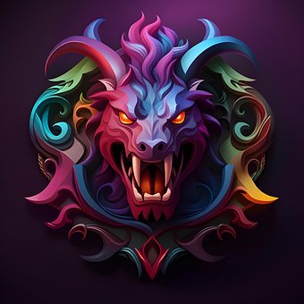 Løve, Fargerik, 3D, Grafisk, Design