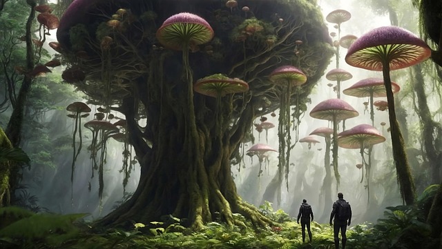 Free alien plants trees illustration