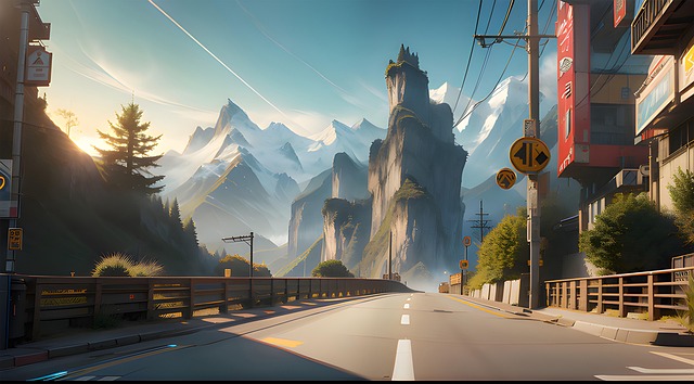 Free Road Landscape illustration and picture