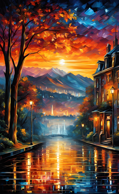 Free road street scenic illustration