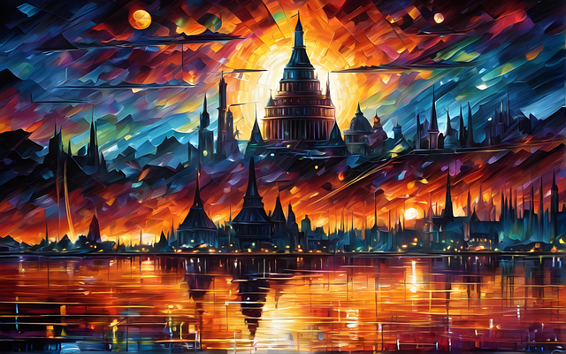 Free castle city buildings illustration