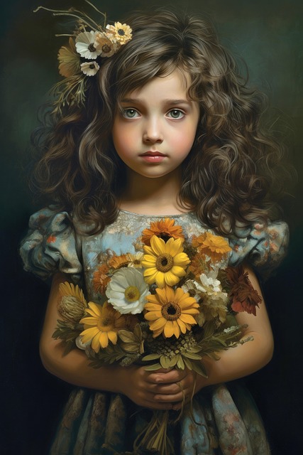 Free child girl portrait illustration