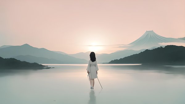 Free Woman Beach illustration and picture