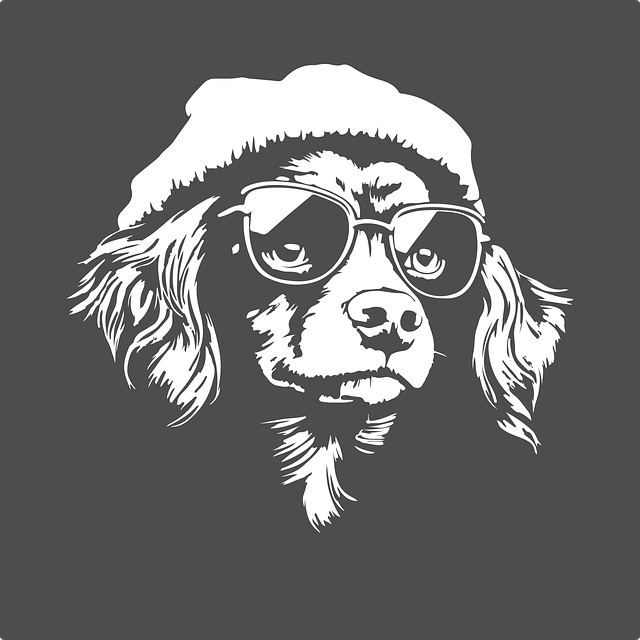 Free ai generated dog glasses vector