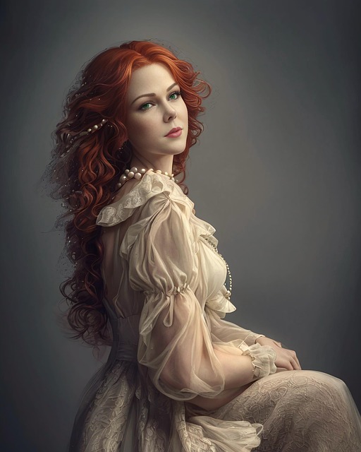 Free ai generated woman red hair illustration