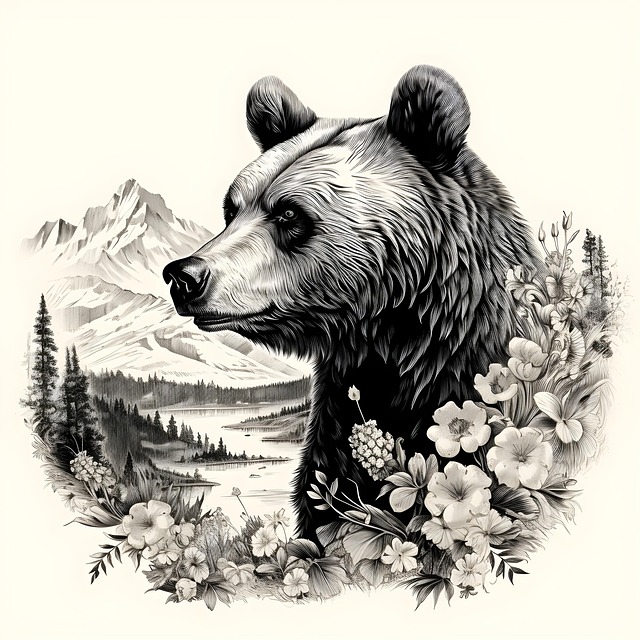 Free ai generated grizzly bear illustration