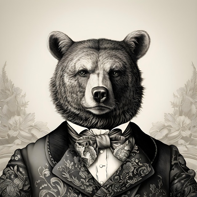 Free ai generated bear victorian illustration