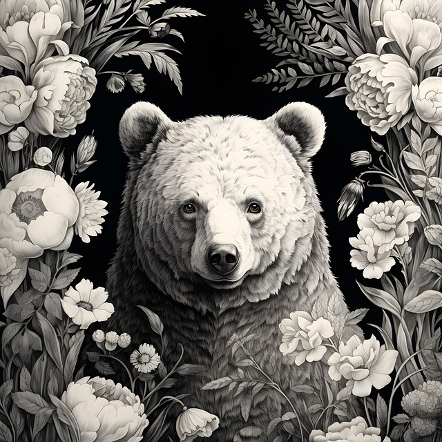 Free ai generated grizzly bear illustration