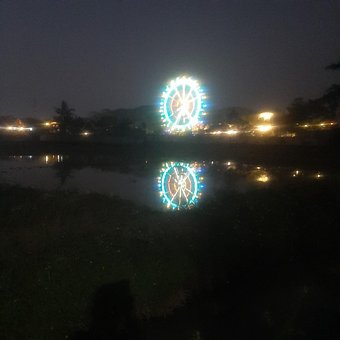 Landschap, Spel, Reuzenrad, Nacht, Licht