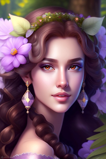 Free ai generated elfin lady illustration