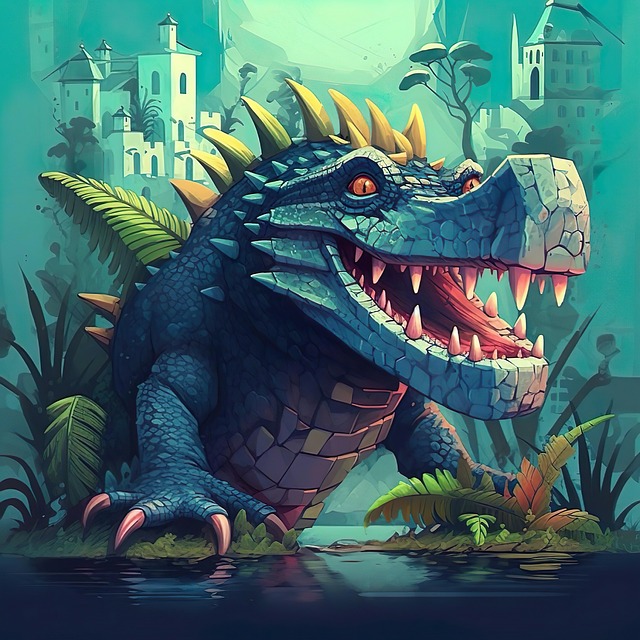 Free ai generated nature crocodile illustration