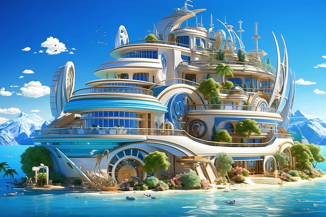 Free ai generated yacht house illustration