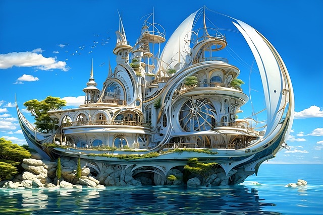 Free ai generated yacht house illustration