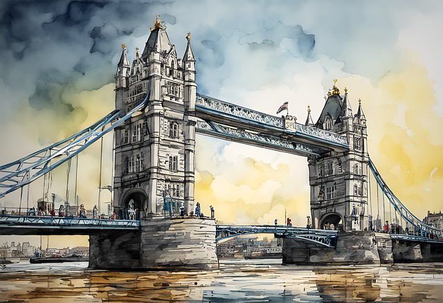 Free ai generated london bridge towers illustration