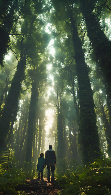 Free ai generated forest trees illustration