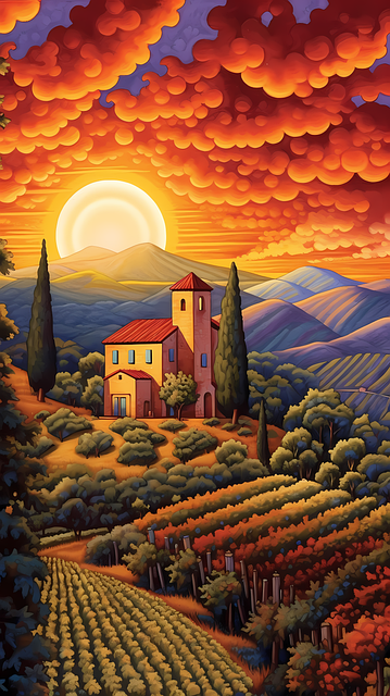 Free ai generated sunset town illustration