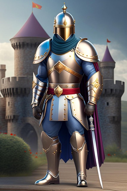 Free ai generated knight armor illustration