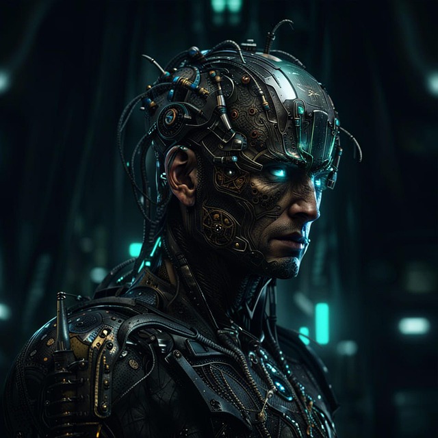 Free ai generated robot cyborg illustration
