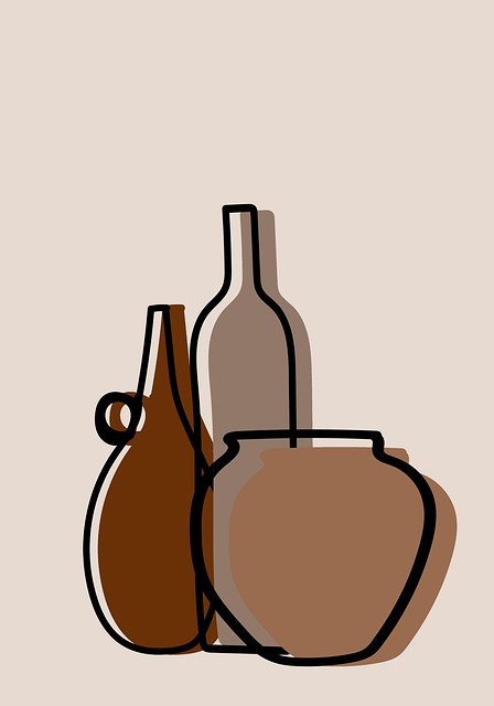 Free pots vases boho illustration