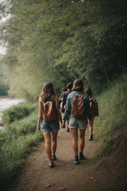 Free ai generated women hiking illustration