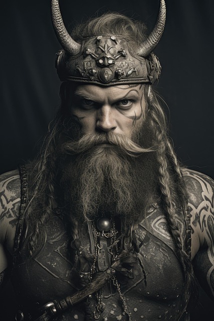 Free ai generated man viking illustration