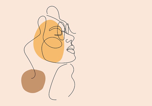 Free lines woman face illustration