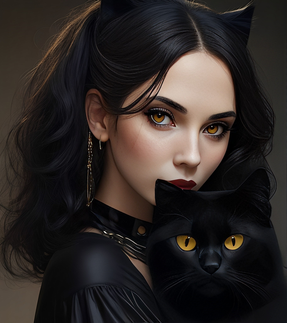 Free Cat Woman ai generated image and illustration