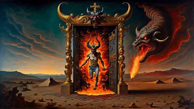 Free ai generated demon hellgate illustration