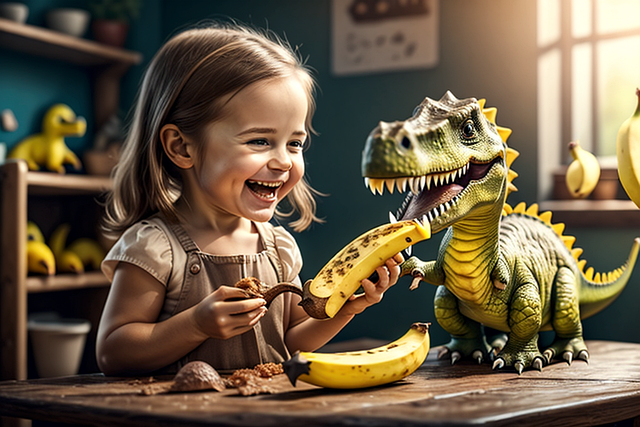 Ai Generiert, Mädchen, Dinosaurier