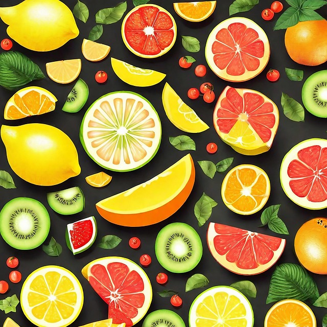 Free fruits slice citrus illustration