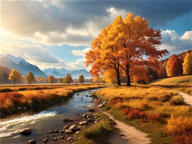 Autumn, Falling Leaves, Autumn Landscape