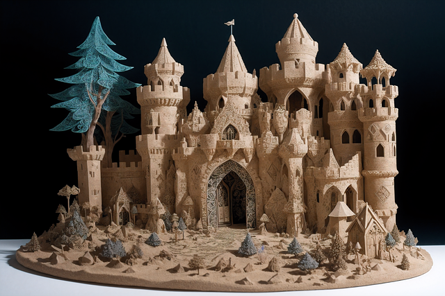 Free ai generated castle tower illustration
