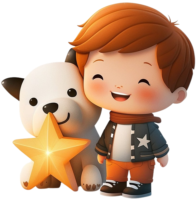Free ai generated boy dog illustration
