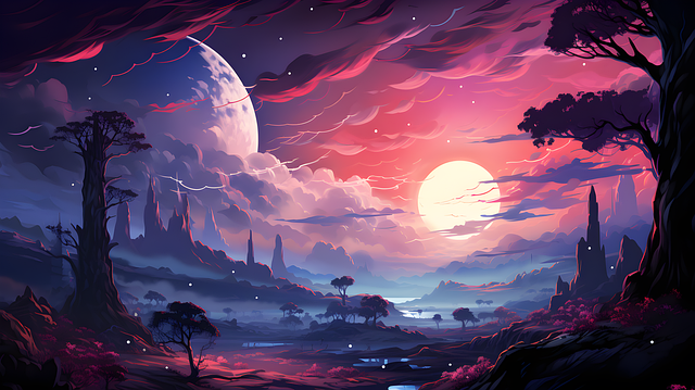 Free ai generated mountains clouds illustration