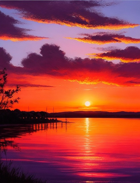 Free Sensational Sunsets Vibrant Hues illustration and picture