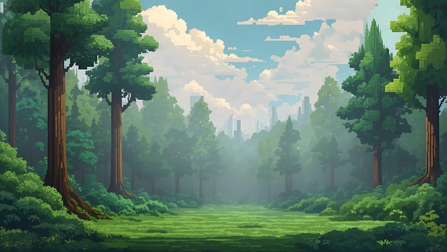 Free ai generated forest trees illustration