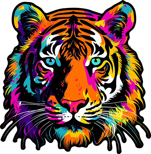 Free ai generated tiger neon vector