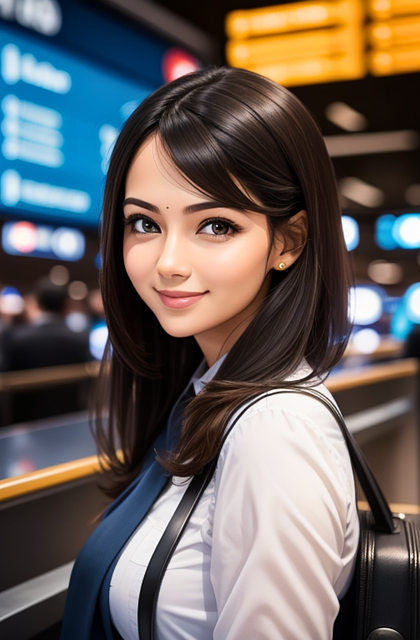 Free generated by the ai woman airport illustration