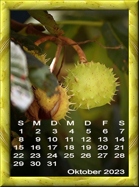 Kalender, Kalenderblatt, Oktober
