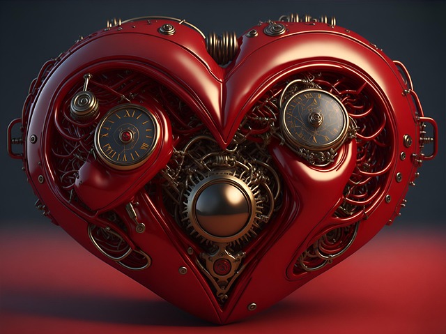 Download free HD stock image of Ai Generated Heart Free ai generated heart machine illustration