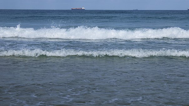 Mar, Olas, Cielo, Agua, Oceano, Playa