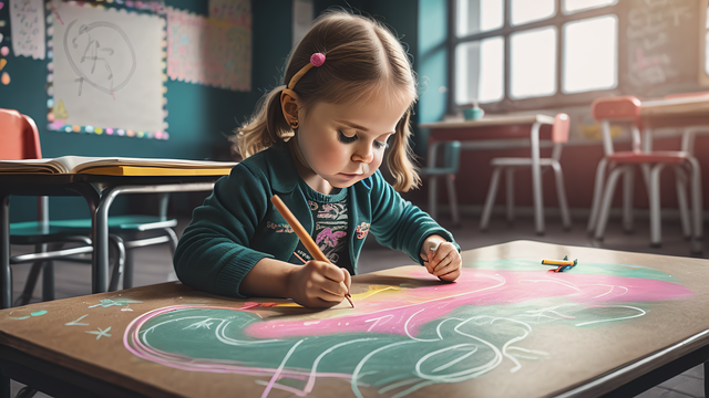 Free ai generated girl school illustration