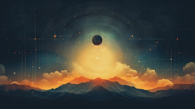 Free ai generated eclipse sun and moon illustration